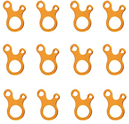 Azarxis Aluminium Guyline spännare kille rep justerare vindsnöre spänne 12-pack lätt för camping vandring backpacking picknick utomhus tält tillbehör (snigelform (guld) – 12-pack)