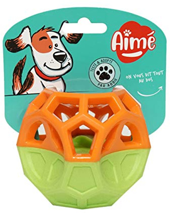 AIME Jouet pour Chien Espace 2 Matériaux Mousse Silicone Sonore Intégré Diamètre 9 cm