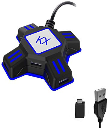 KX Gaming Mouse Tastiera Converter, Controller Adattatore per Mouse USB 2.0 Adattatore Tastiera Portatile Adattatore Compatibile con Nintendo Switch/PS4/Xbox One/Xbox One S/PS3