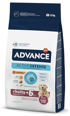 Advance Vitality Senior Maxi - Croquettes pour Chiens Senior (+6 Ans) de Grande Race avec du Poulet - 12kg