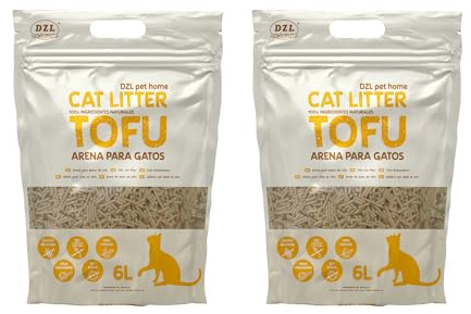 Arena para Gatos deTofu ecológico Vegetal Arena Natural Aglomerante (TOFU12LITROS)