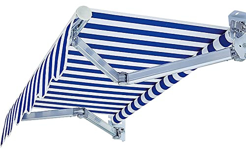 Tenda da balcone retrattile, 200 x 150 cm, protezione UV e impermeabile, braccio articolato, parasole regolabile a parete, con manovella, per spazi esterni