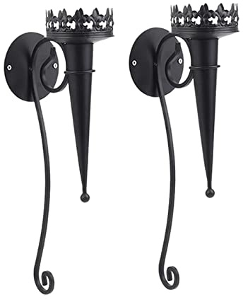 2 x medeltida väggljus lampett fackla design för sovrum matsal uteplats