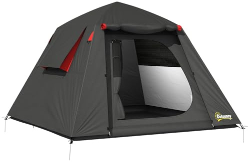 Outsunny Tente de Camping Dôme 2 Personnes Imperméable 3000mm Gris Foncé