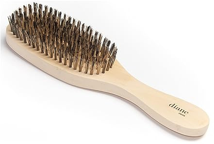 Diane Reinforced Boar Bristle Wave Brush for Men and Barbers – Hard Bristles for Thick to Coarse Hair – Use for Detangling, Smoothing, Wave Styles, Restore Shine and Texture