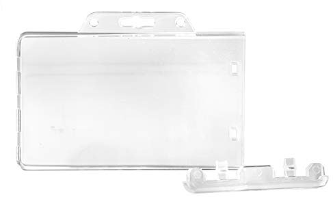 Karteo Ausweishülle einmalig permanent verschließbar [1 Stück] Kartenhalter horizontal transparent Hartplastik Ausweishalter Schutzhülle für Ausweise Werksausweise Karten