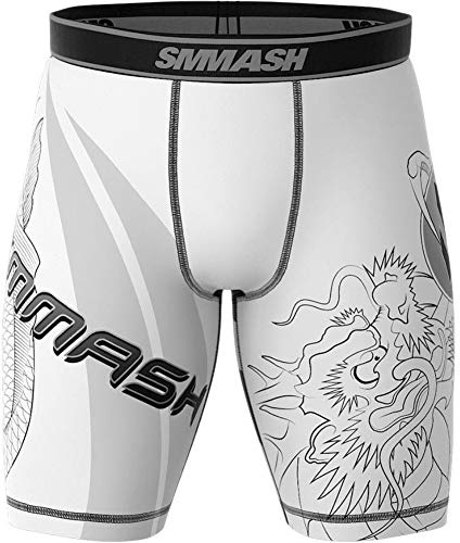 SMMASH Vale Tudo Leggins Deportivo Corto Hombre, Pantalon Deporte, Mallas Deportes Hombre para MMA Muay Thai Krav Maga BJJ, Material Transpirable y Antibacteriano