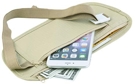 Bozaap Cinturón de Viaje para Dinero para Mujeres y Hombres, riñonera Oculta antirrobo para Pasaporte, Bolsa de Viaje de Seguridad Secreta Delgada para Efectivo, Tarjetas, Llaves y Pasaporte
