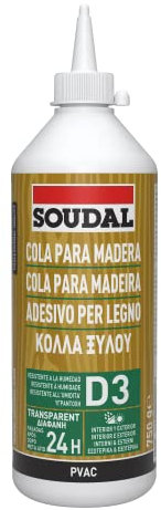 Cola Blanca para Madera Rápida resistente al agua D3 750 gr
