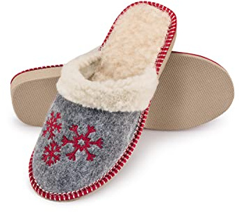 ESTRO Chausson Femme Hiver Chaud - Pantoufles Chaudes Chaussons Femme Feutre Pantoufle Hiver F04