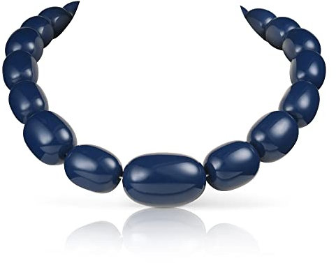 ZAVANA Große Statement-Halskette für Damen und Teenager-Mädchen, handgefertigte Boho Chic Chunky Halskette für Frauen, klobige blaue Kette, eleganter Bohemian Modeschmuck für Frauen