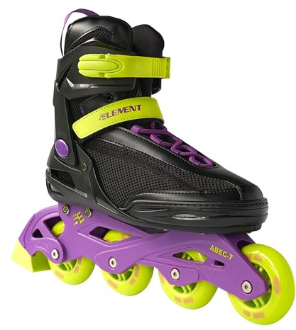 5th Element Panther XT Inline Skates for Men with Adjustable Strap, 82mm Wheels and Soft Boot Fit for Skating, Roller Derby, Street Hockey (10.0-Retro Black)