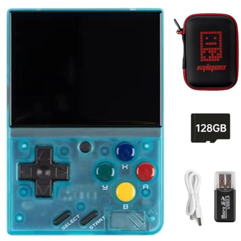 Game Console for Miyoo Mini V4 Handheld-Videospielkonsole, 2,8-Zoll-IPS-Bildschirm Retro-Video mit 128 GB Karte und 11000 + Spielen, eingebautes Open-Source-System Tragbare Retro-Spielekonsole