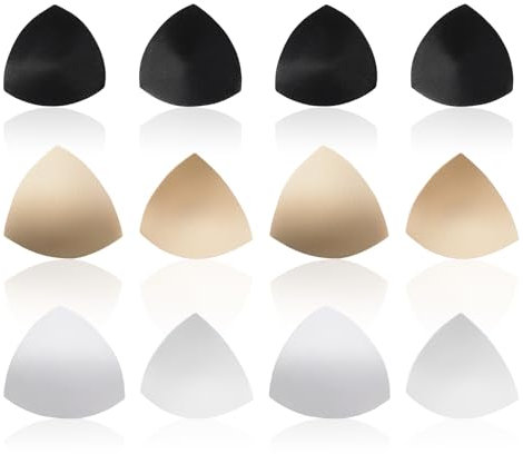 FUIPVGI 6 Pairs Bra Pads Inserts, Bra Inserts, Triangle Shape Removable Bra Pads Inserts Women's Comfy Sports Cups Bra Insert, Bra Inserts Push Up for Bikini Lingerie Top Swimsuit (Multicolor)