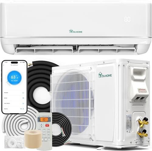 YITAHOME 21 SEER2 12000 BTU Mini Split Air Conditioner Heat Pump System, Wifi Enabled 208-230V Inverter Ductless AC Cool Up to 750 Sq. Ft, Compatible with Alexa, Complete Installation Kit, White