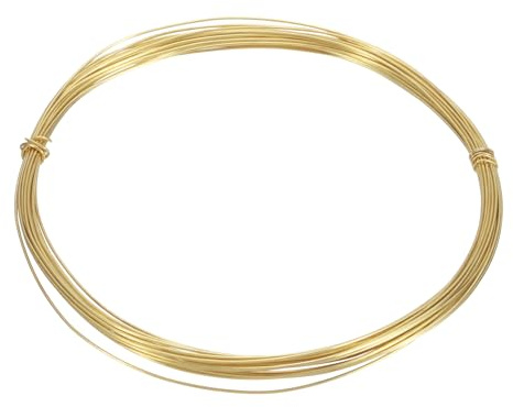 QUARKZMAN 6 Meter Lång H65 Mässing Basteltråd 0,5mm Diameter, 24 Gauge Metall Smyckestråd Guld Mässingtråd för Halsband Armband Ring Smyckestillverkning Bastelverk Dekoration