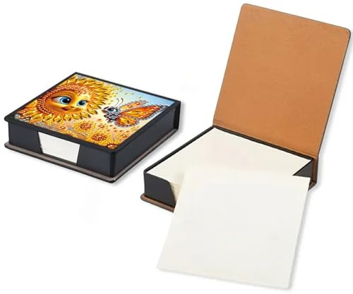 NDNXYXGS Sunflower Diamond Painting Kit Note Box,Memo Paper Storage Box Diamonds Art,Sticky Note Holder Diamond Art,Diamond Painting Memo Pad For Office Desk. (Sunflower)
