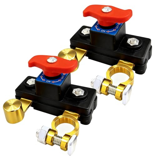 Lot de 2 interrupteurs de coupure de batterie de voiture, en cuivre pur, haute conductivité, transmission stable, intelligent, pour bateau, camping-car, voiture, camion