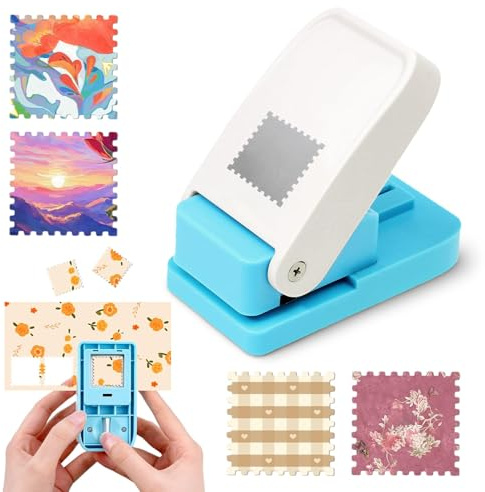 Xuwajeyu Perforadora de Sellos 38,1 x 38,1 mm, Perforadora de Papel portátil con Forma de Sello, troqueladora para Scrapbooking, Tarjetas, Manualidades DIY y proyectos de Papel
