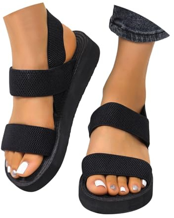 Sandali Donna Estive Sandalo Donna Sandali Memory Foam Estive Estivi Scarpe Comode Ortopedici Comodi Da Sportivi Trekking Tacco Basso Eleganti Pianta Larga Zeppe Estiva Zeppa Nera Ma Estivo Elastico