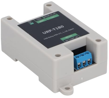 Cocoarm Relé de Control USB TTL Módulo de relé de Grado Industrial Aislamiento de Optoacoplador ABS 10A Tipo C UART Unidireccional para Control de Automatización Hogar Inteligente Montaje en Riel DIN