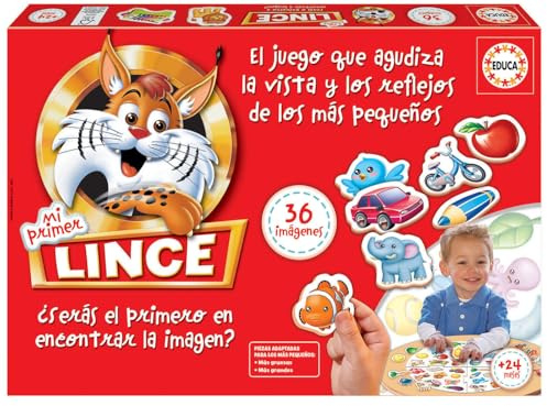 Educa - Mi Primer Lince 36 Imágenes | El Juego de Mesa para Niños | Juego Educativo 2 años | Ayuda a Agudizar Vista y Reflejos para Disfrutar con la Familia, Regalo niño niña 2 3 años (15676)