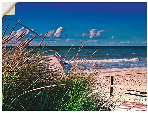 ARTland Wanddeko Wandtattoo selbstklebende Vinylfolie 80x60 cm Strand Meer Düne Küste Ostsee Sommer Maritim S8PL