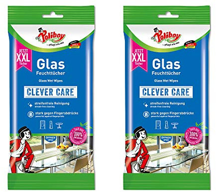 XXL Glas Feuchttücher - 2x 24 Tücher