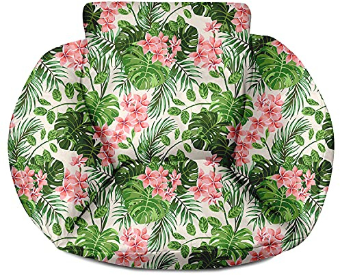 Ferocity Suspendu Hamac Chaise Coussins, Oreiller avec Dossier, Imperméable Siège de Chaise Rembourrage pour Patio Jardin, Balançoire Panier Suspendu Coussin de Siege, Bright Palm [114]