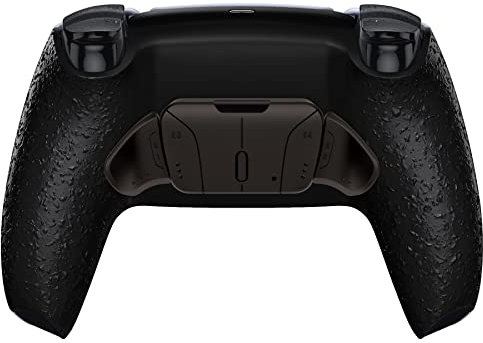 eXtremeRate Textured Black Programmable Real Metal Buttons (RMB) Version RISE4 Remap Kit for ps5 Controller BDM-030 040 050, Upgrade Board & Redesigned Back Shell & 4 Back Buttons - Without Controller