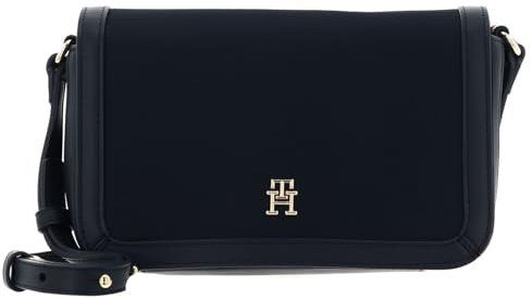 Tommy Hilfiger Damen TH Essential S Flap Crossover AW0AW15700 Crossovers, Blau (Space Blue)