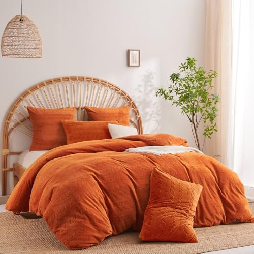 Freyamy Peluche Housse de Couette Flanelle 220x240cm Duveteux Polaire Sherpa Parure de lit 2 Personne Hiver Chaude avec Fermeture Éclair Caramel Shaggy Linge de lit avec 2 Taie d'oreiller 65 x 65