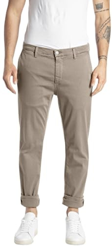 Replay Chino Zeumar Slim Fit Hyperflex X-Lite da Uomo con Elastico, Sabbia 020-1, 34W x 32L