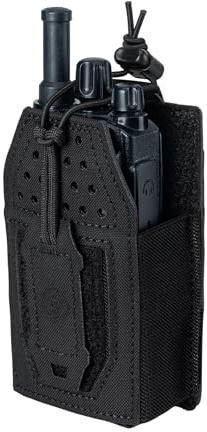 TOPTACPRO taktisk MOLLE radioväska väska väska universell radio hållare för walkie talkie Motorola BaoFeng UV-5R BF-F8HP justerbar förvaring gevär magasinväska, svart, taktisk radioväska