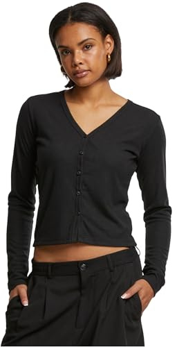 Urban Classics Tb7001-ladies Rib Cardigan, Noir, XS Femme