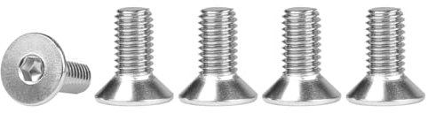 FOMGIIN Viti a Testa Svasata M4x10mm, 50 Pezzi Viti a Esagono Incassato Argento in Acciaio Inox 304, Viti a Brugola Filettatura Completa A2 V2A Antiruggine Secondo Norma DIN 7991 / ISO 10642