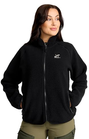 RevolutionRace Canyon Full-Zip Pile Fleece für Damen, Outdoor Fleecejacken perfekt für Wanderungen und Outdoor-Abenteuer, Black, M