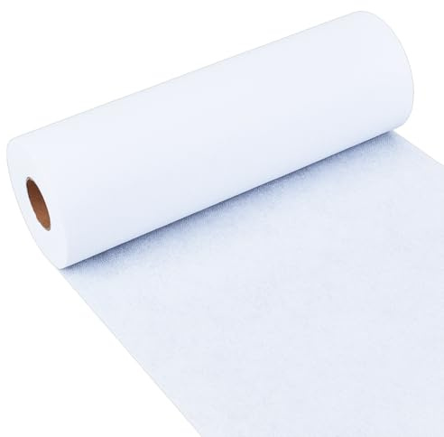 OLYCRAFT Entoilage Thermocollant Blanc Épais 0.3 m X 27.4 m Entoilage Non Tissé Thermocollant Simple Face Entoilage Non Tissé pour Vêtements pour Couture Bricolage Fournitures D'Artisanat
