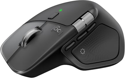 Logitech MX Master 4 for Mac, ergonomische Bluetooth-Maus mit fortschrittlichem haptischem Feedback, ultraschnellem Scrollen, Aufladung über USB-C, MacOS, iPadOS, Windows – Space-Schwarz