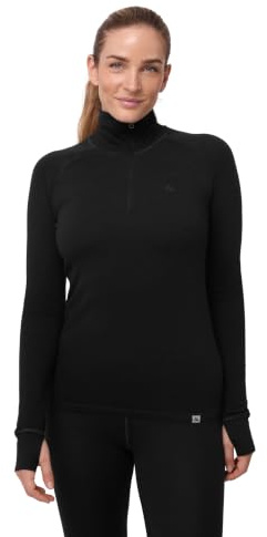 DANISH ENDURANCE Camiseta Merino Media Cremallera para Mujer, Capa Térmica