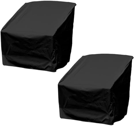 Renchey Fundas para Sillas de Exterior | Juego de 2 Fundas Impermeables para Sillones Giratorios | Transpirable De 420D 79 X 84 X 91 Cm para Jardín Terraza Balcón Asientos