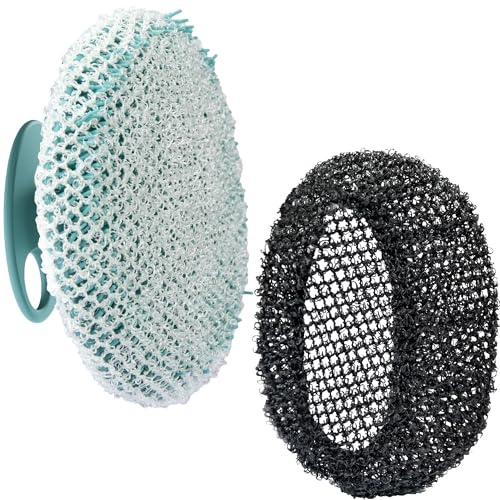 INNERNEED Esponja de ducha de lufa de baño, funda de malla exfoliante, paño de limpieza corporal, para mujeres y hombres, apto para todo tipo de piel (verde oscuro)