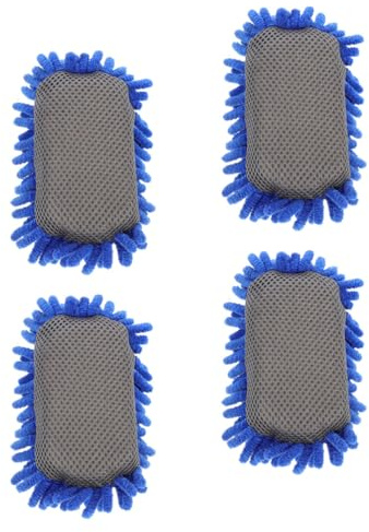 Alipis Borrador de Microfibra para Pizarra 4 Piezas Azul Intenso, Lavable Doble Cara, Esponja de Borrado en Seco para Aula, Oficina y Uso Escolar