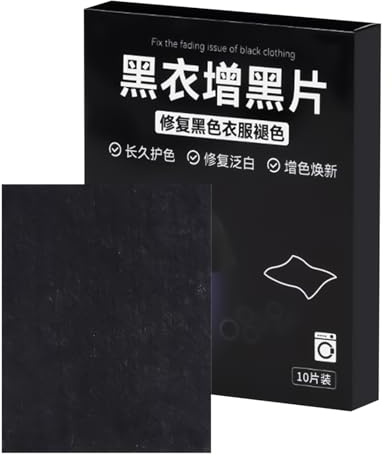 Fabric Dye Tablets 14x11cm Activated Carbon and Non-Woven Fabric 10-Piece Set for Black Color, Long-Lasting Textile Paint for DIY, Sewing, Clothes, Craft Projects