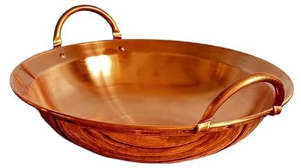 predolo Olla Caliente de Cobre, Sartén Multifuncional de Estilo Chino, Utensilios de Cocina para Fiestas, Cocinas, Reuniones Familiares, Camping Y Hogar, 26cm