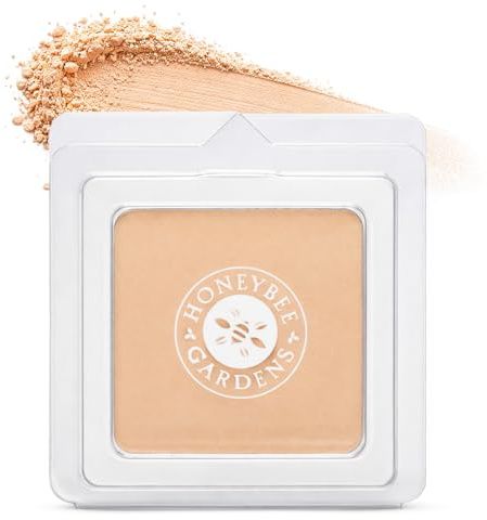 Honeybee Gardens Pressed Mineral Powder Foundation Refill – Luminous Light Warm Neutral, Adjustable Light Coverage Matte Pressed Powder Foundation, Made Without Talc Face Makeup, Luminous