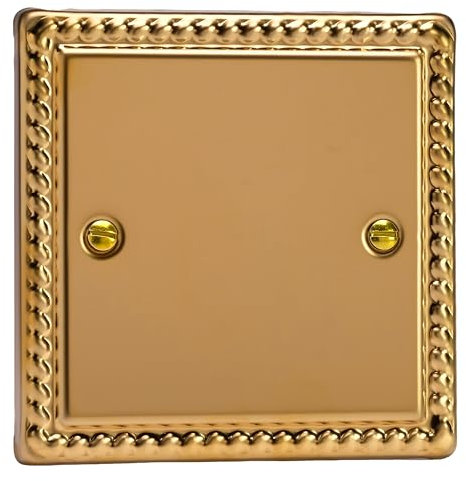 Varilight Single Blank Plate - Classic Georgian Brass