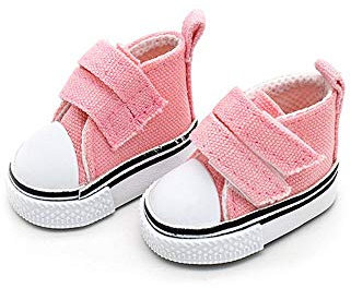 Aeromdale Puppenschuhe aus Segeltuch, einfarbig, 5 cm, Schuhe mit Klebeband für 36,7 cm große Puppe, 1/6 Puppe, Mädchen, Spielzeug, Geschenk, Rosa, 1 Paar