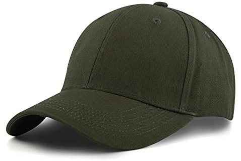 KELOYI Kappe Herren Sommer Adjustable Baseball Cap ArmeegrÜN Basecap Baumwolle Kappen Damen Polo