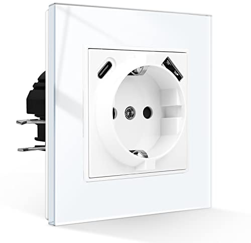 CNBingo Schuko-uttag med USB-anslutning, USB-A och Type-C Port Max.